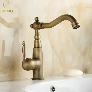 

Free Shipping Kitchen taps/cozinha/faucet Antique Brass Swivel Spout Kitchen Faucet Single Handle Vessel Sink Mixer Tap JM148