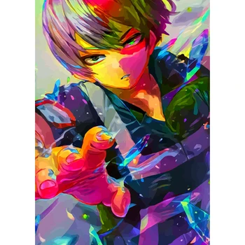 

Full Round Drill My Hero Academia DIY Diamond Painting Todoroki Shouto Cross Stitch Art Picture 5D Anime Character Home Decor