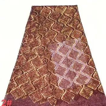 

2020 high-quality French tulle lace with sequined green lace fabric embroidered with Nigerian African lace fabric Wowen A2252102