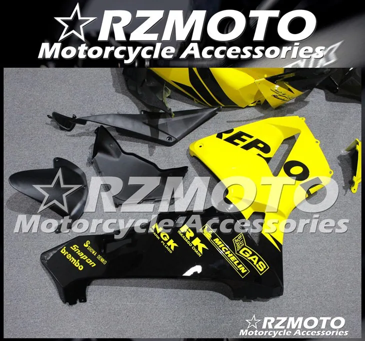 4 подарки ABS мотоцикл полный обтекатель комплект подходит для CBR600RR F5 2005 2006 05 06 cbr600 600RR тела набор желтый