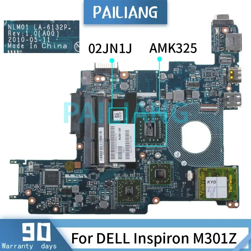 Parpailiang-placa-mãe para Laptop Dell Inspiron M301z Amk325 Placa Principal 02modernos La6132p Tecnologia Placa-mãe para notebook - Imagem 2
