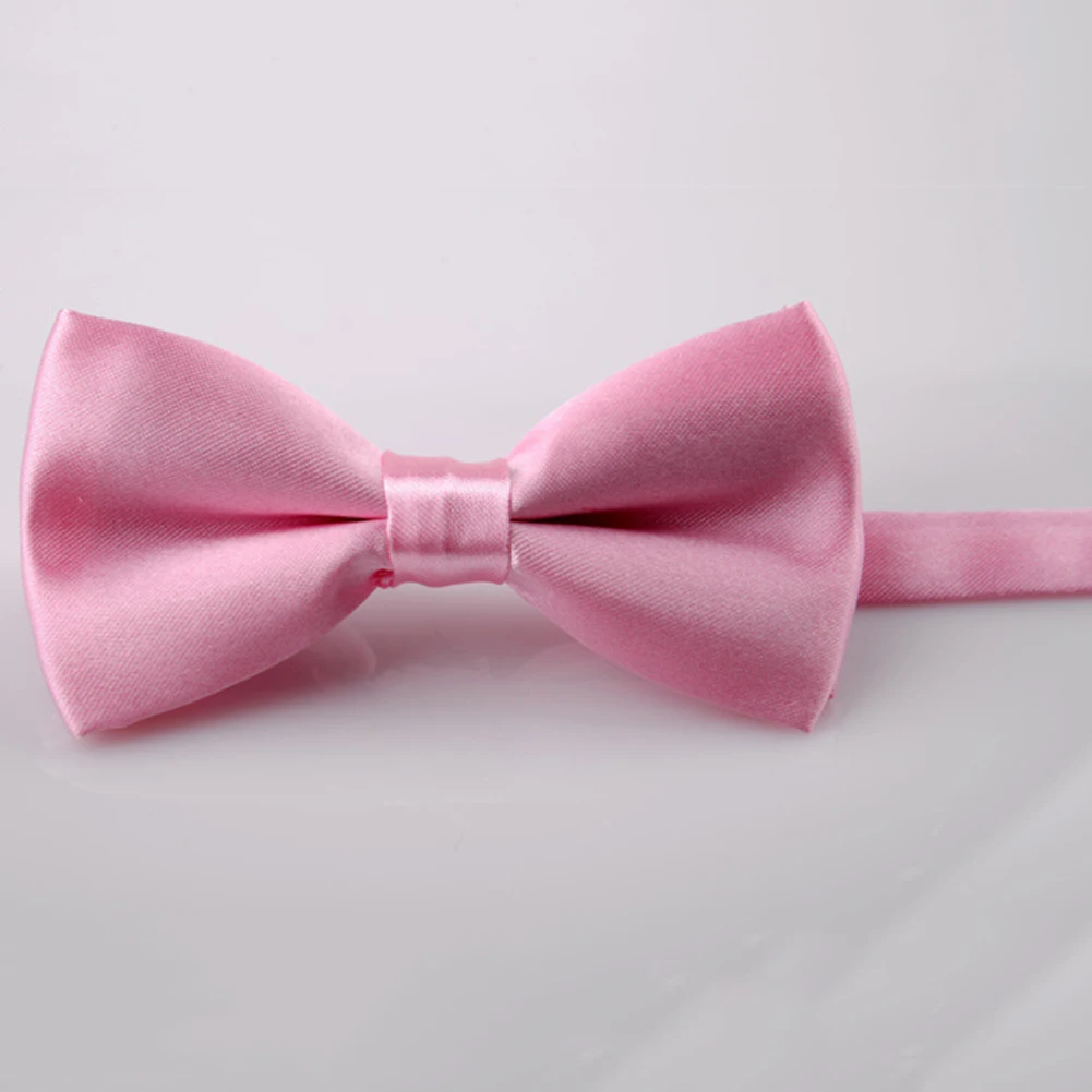 pink Детские милые Классические однотонные аксессуары для волос с бабочкой для мальчиков и девочек, банкетный банкет красного и желтого цвета - Цвет: pink