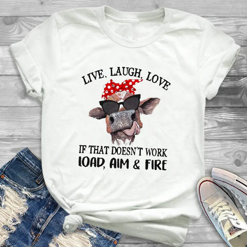 Футболка Kawaii для женщин девушка любит коров Графический Тройники Laides Mujer Camisa Топ Футболка женская одежда