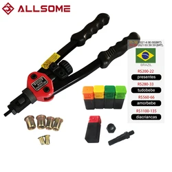 ALLSOME – Pince à riveter manuelle, avec 5 mandrins et 50 rivets (BT 606), outil à main avec accessoires 