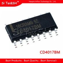 10 unids/lote cd4017bm hef4017bt cd4017 hcf4017 sop-16 cmos contra/divisores ic