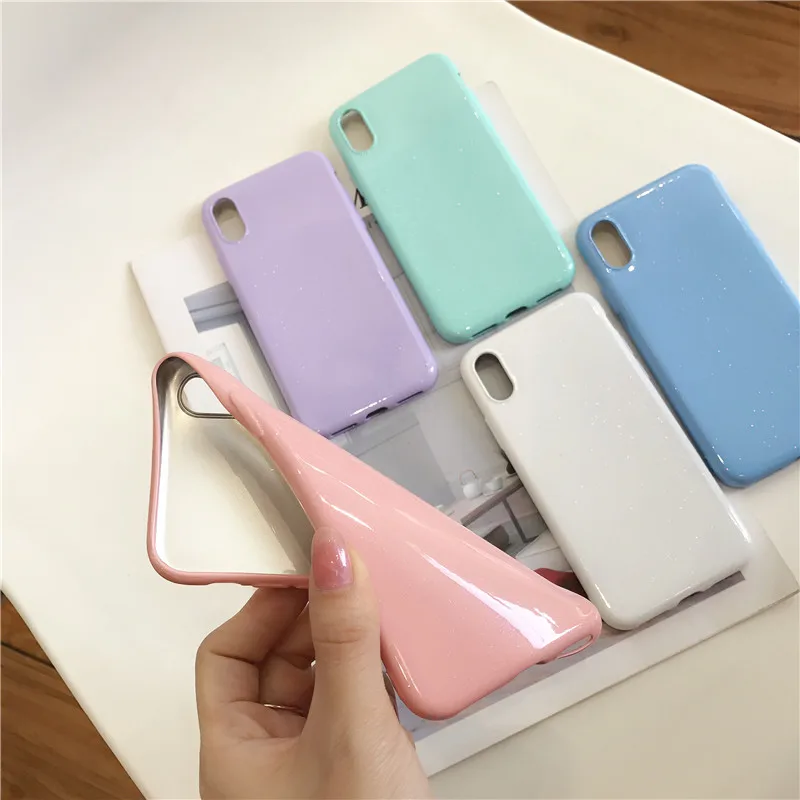 

For iphone x 6 7 8 plus Glitter Powder Candy Color Soft TPU Case For Huawei Honor 8 9 10 P10 20 p30 pro P10 Lite Silicone Cover