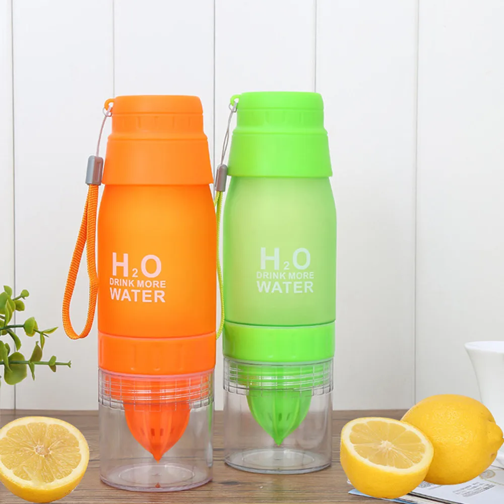650 ML Portable Fruit Infusing Infuser Water Bottle Sports Lemon Juice