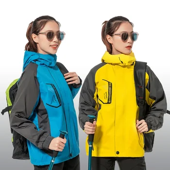 

Outdoor Waterproof Fluffy Climbing Coat Outwear Hiking Jacket Thick Hooded Detachable Windproof Winter Sportswear Windbreaker