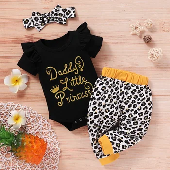 

Newborn Baby Girl Outfits Set Letter Printed Toddler Baby Girl Clothing Set Summer 3 Pcs Newborn Clothes With Headband D30