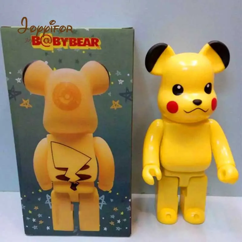 Горячая 28 см Bearbricklys Brantley Batmans фигурки блоки медведь куклы ПВХ уличное искусство коллекционные модели игрушки друзьям подарки - Цвет: Светло-желтый
