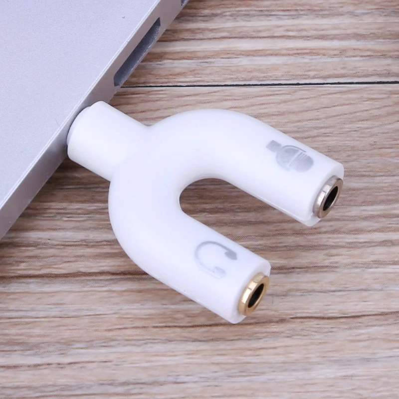 Adaptor Splitter 3.5mm Stereo Audio Jack Headphone 2 Way Headphone Jack Splitter Earphone Connector Converter U type