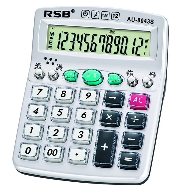 Rong ceafer RSB8043 для финансовых целей калькулятор портативный калькулятор 12 бит цифровой Дисплей флэш-распродажа