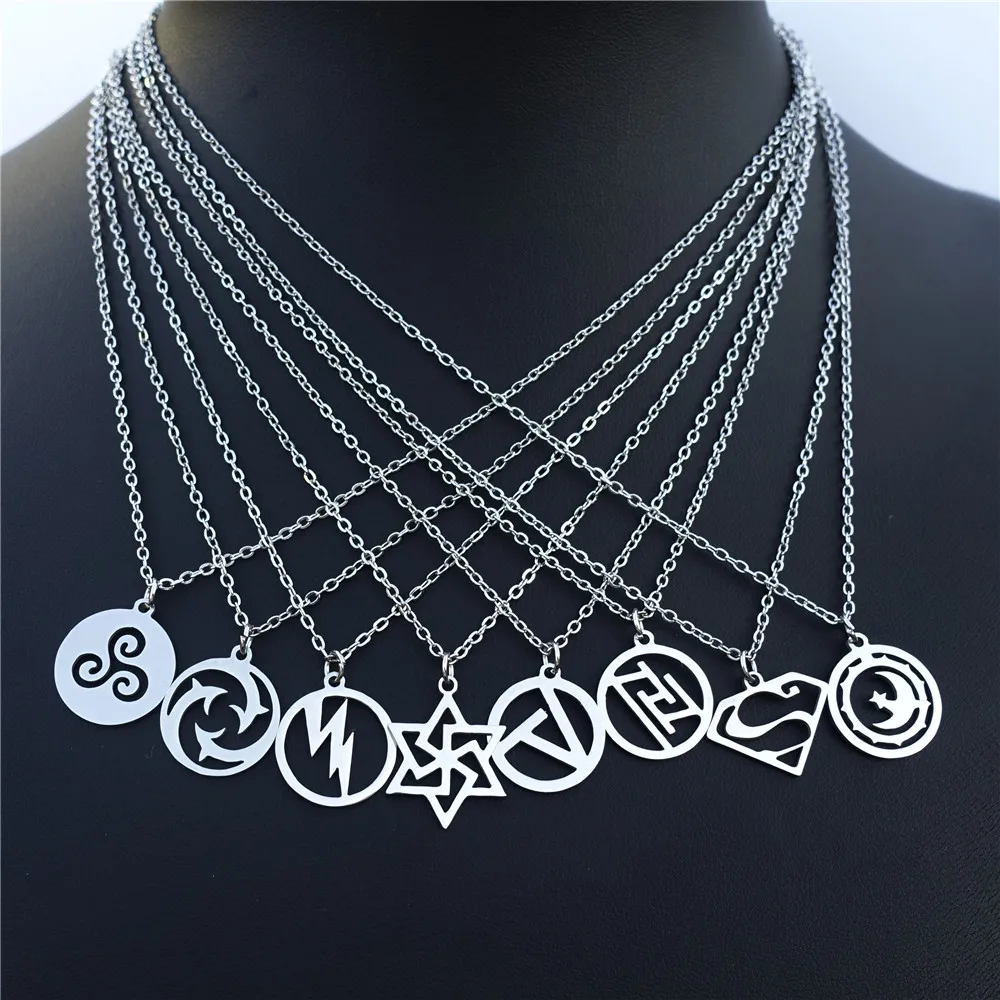 Нержавеющая сталь Teen Wolf Triskele Triskelion Argent Супермен гексаграмма кулон со стрелками ожерелье Женская мода ювелирные изделия подарок