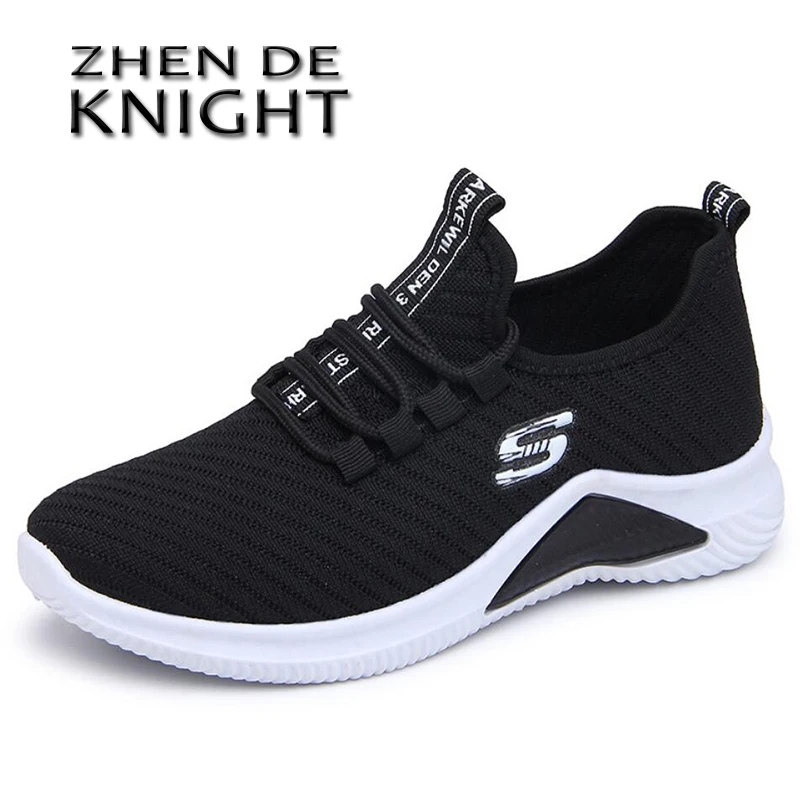 Zapatillas deportivas con plataforma para mujer, zapatos de deporte femeninos, color negro, con cestas, 2021