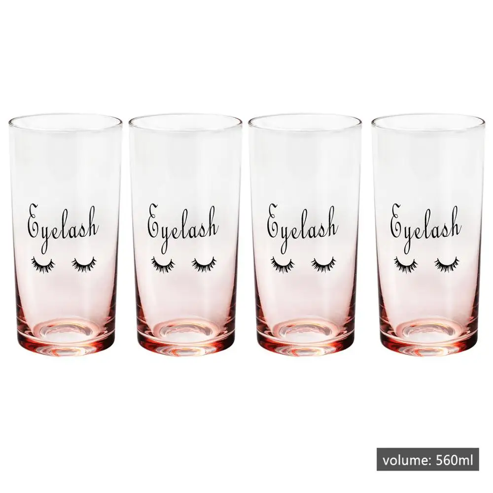 Pink 4Pcs 560 мл 4 шт./компл. Творческий Кофе чашка с узором в виде лица Стекло стакан пивная кружка для путешествий Чай питьевой Стекло es завтрак молоко посуда подарок - Цвет: Pink 4Pcs