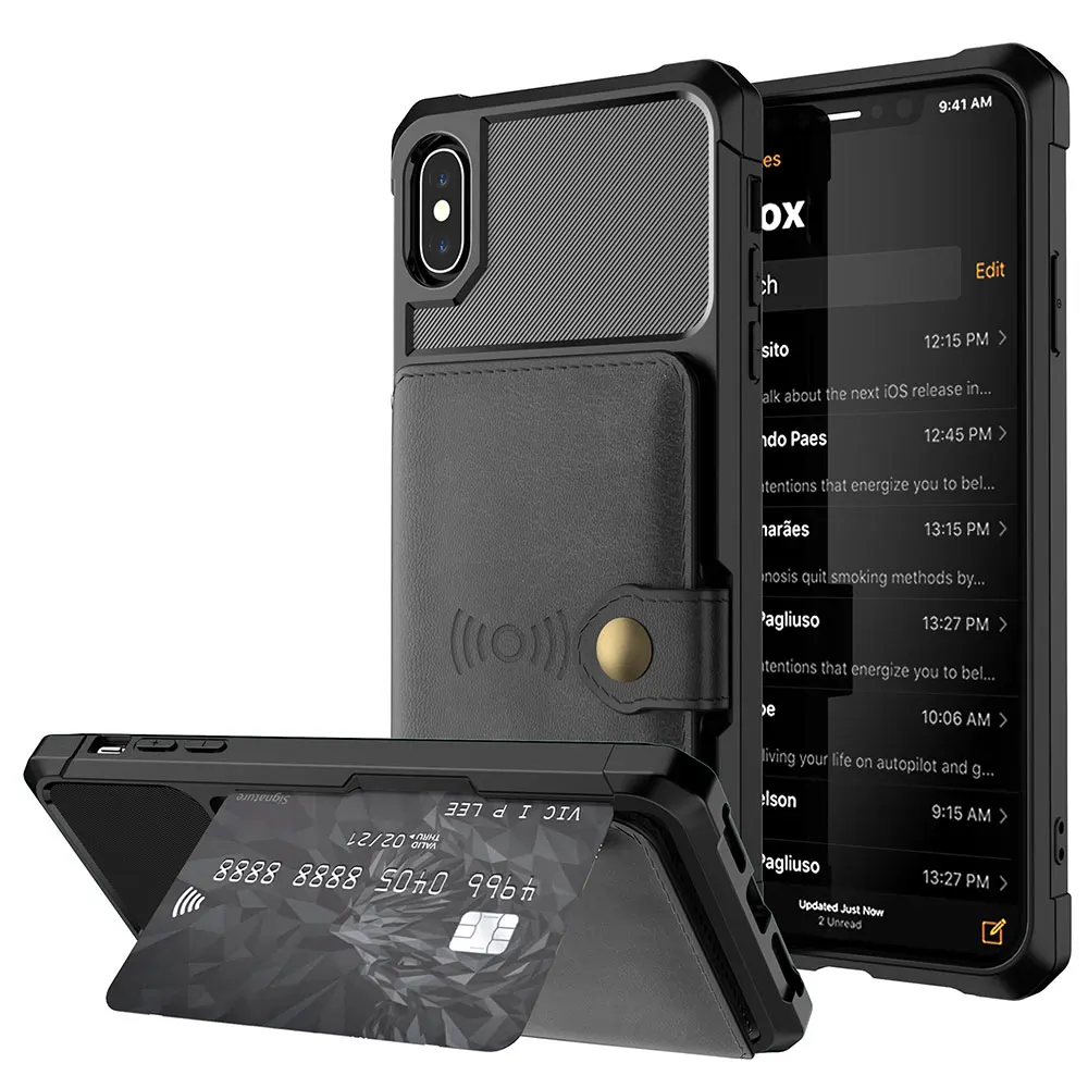 Luxury PU Leather Wallet Case For iPhone 6 6S 7 8 Plus Magnetic Absorption X XR XS MAX Card Holder Phone Cases |