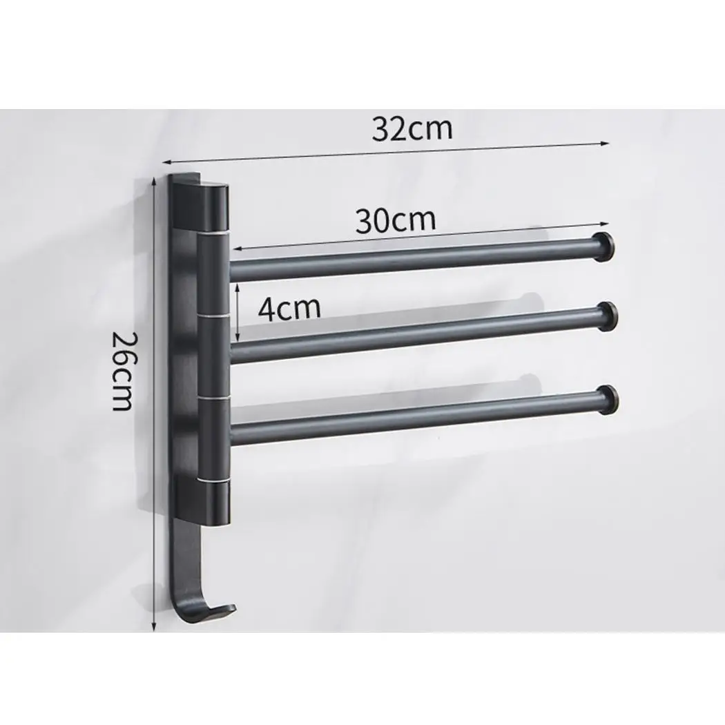 black three rods Домашнее полотенце стойка вращающаяся аксессуары для ванной комнаты нет матового, черного цвета, яркий нужен удар - Цвет: black three rods