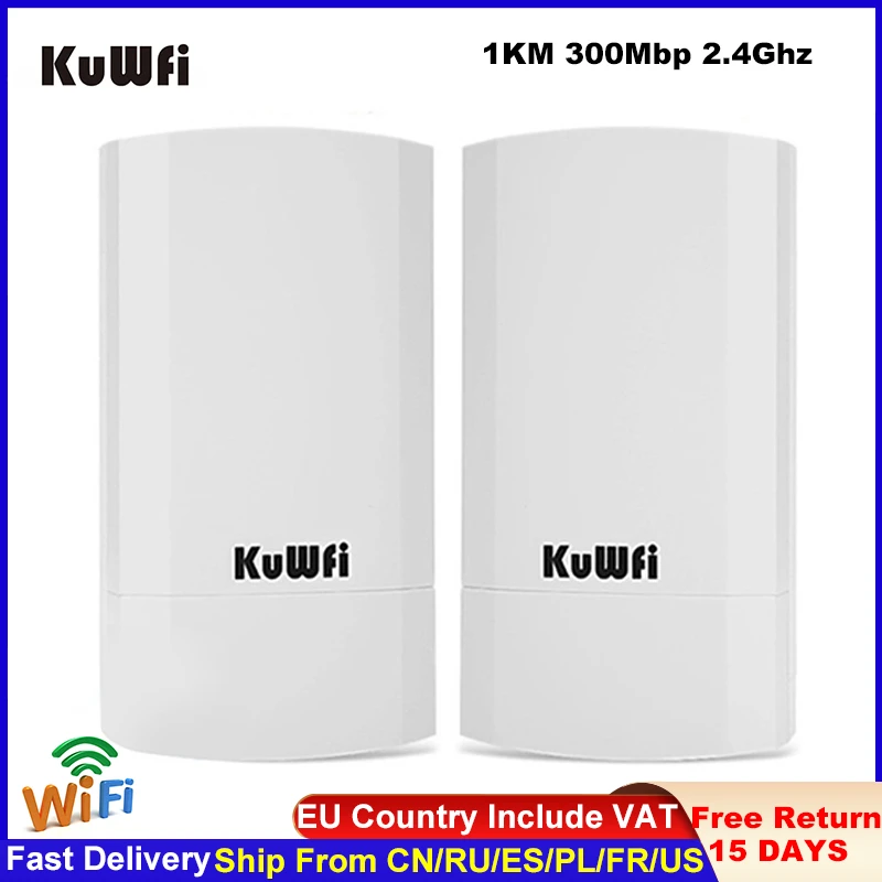 wifi extenders signal booster for home KuWfi Wifi Cầu Router 1KM 300Mbps Không Dây Ngoài & Trong Nhà CPE Router Bộ Cầu Không Dây Wifi repeater wifi modem amplifier