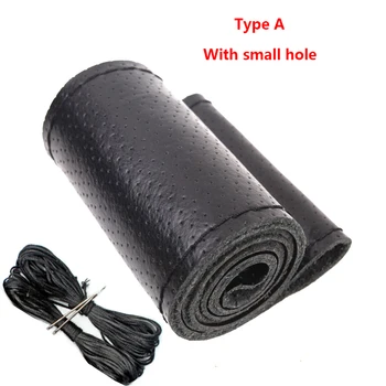 

Genuine Leather DIY Steering Wheel Braid Steering Wheel Cover Soft Anti Slip 100% Cowhide Braid With Needles Thread
