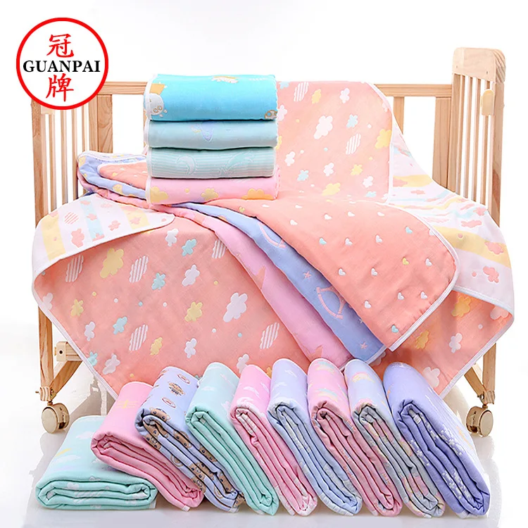 

Six-layer Gauze Children's Quilt Newborns Baby Blanket 110X110 Pure Cotton Cartoon Baby Nap Blanket