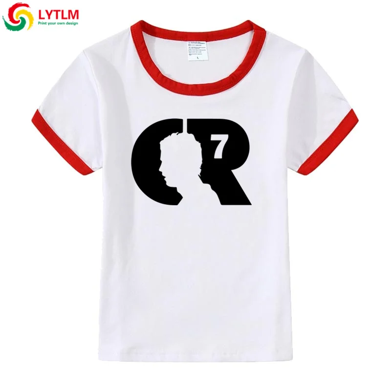 LYTLM Cristiano Ronaldo/футболки для мальчиков-подростков детские топы для девочек, Camiseta, рубашки для девочек детская футболка для девочек, детская одежда - Color: DXZB LYCRA Red