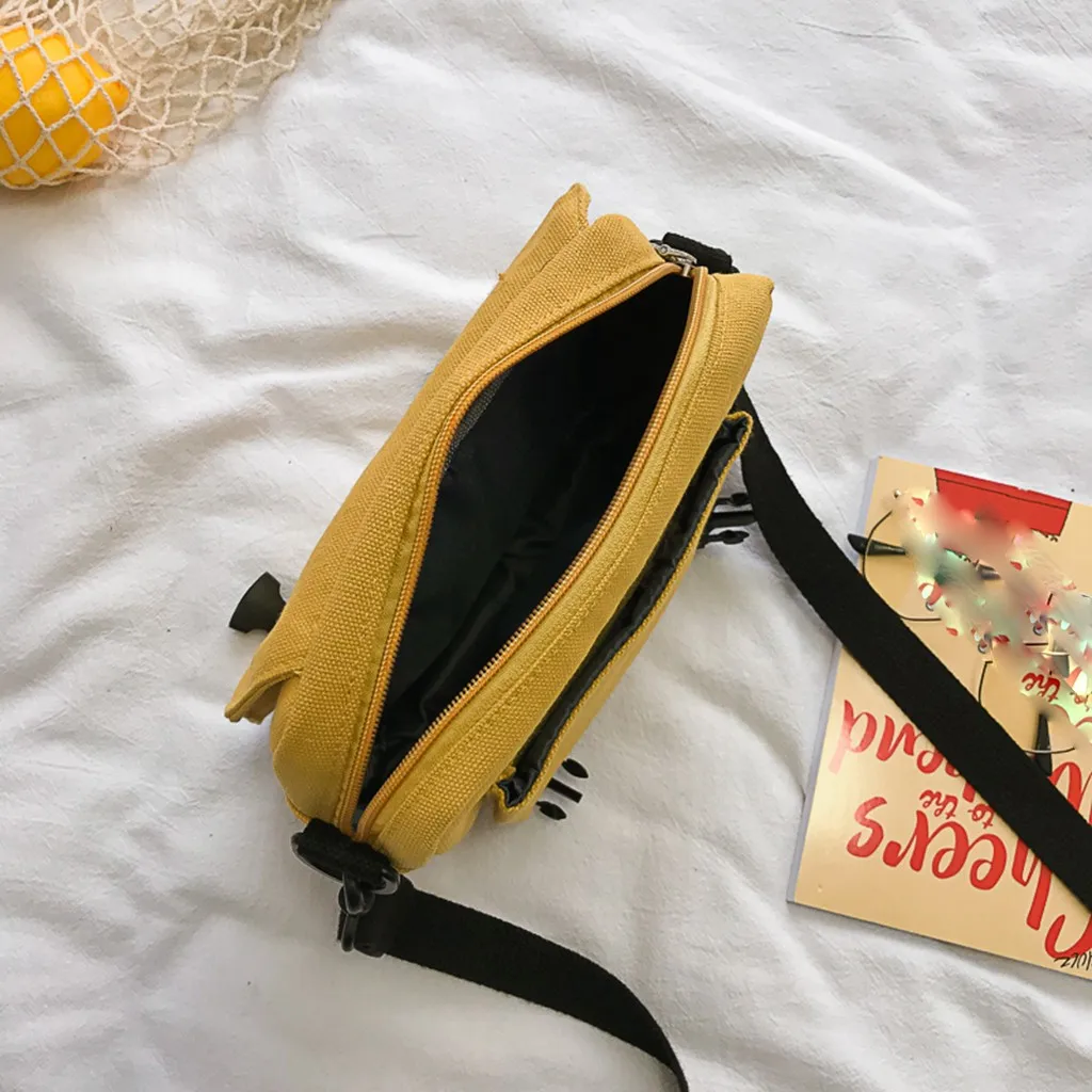 New Women's Messenger Bag Embroidered Planet Canvas Handbag Buckle Creative Cartoon Shoulder Bag Mobile Phone Coin Purse
