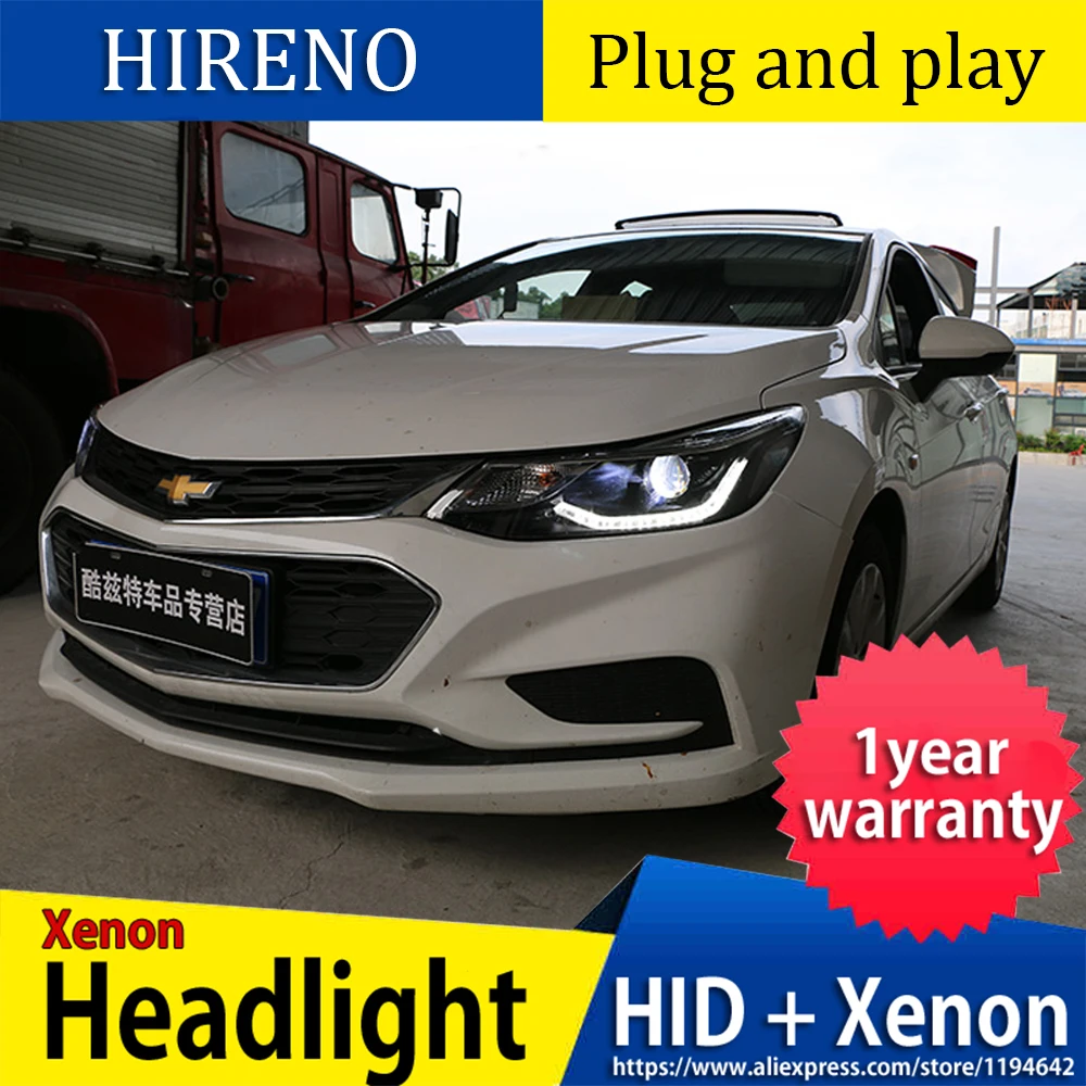 Автомобильный стиль светодиодный фары для Chevrolet Cruze- для Cruze Головной фонарь объектив двойной луч H7 HID Xenon bi xenon объектив