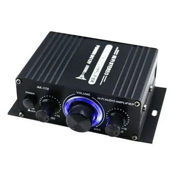 

400W DC12V Dual Channel Mini HIFI AUX Power Amplifier for AK 170 with blue LED light Car Home Club Party Music