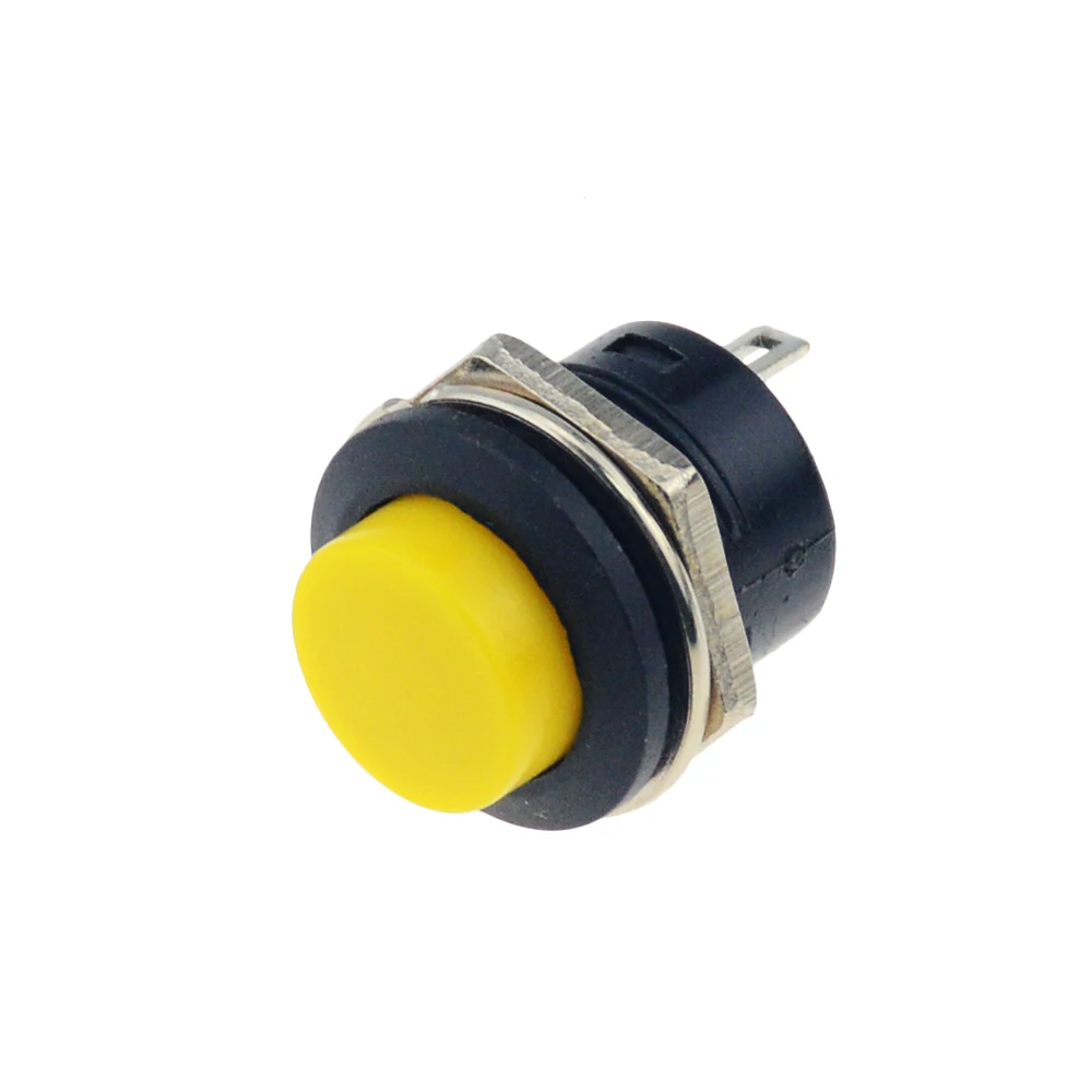 6 шт. R13-507 16 мм самовозвратный Мгновенный кнопочный переключатель 6A/125VAC 3A/250VAC - Цвет: Yellow