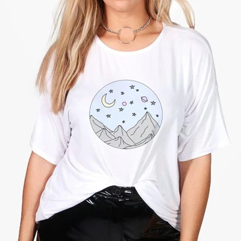 

Graphic Oversize Tshirt Casual Hip Hop Female Plus Size Streetwear Harajuku T-shirt Spring Summer Vintage Gym Scenery T shirt