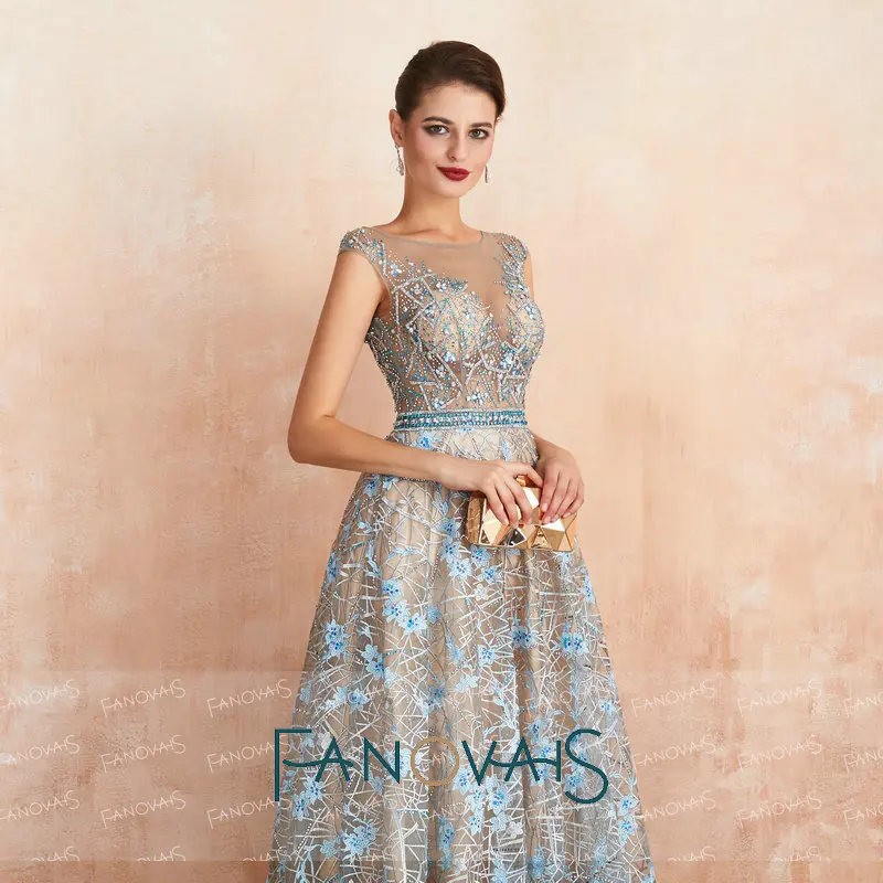 Синие и Серебряные вечерние платья Длинные вечерние платья Vestido de Fiesta de Noche торжественное платье abiye gece elbisesi