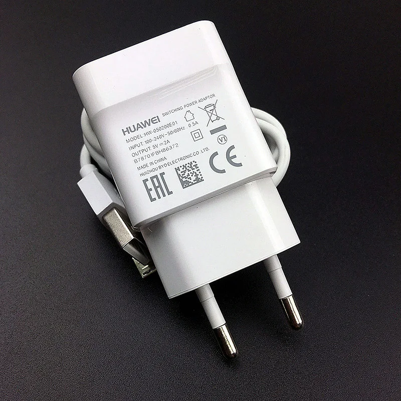 Зарядное устройство Huawei 5 В/2 А оригинальный адаптер быстрой зарядки micro usb кабель