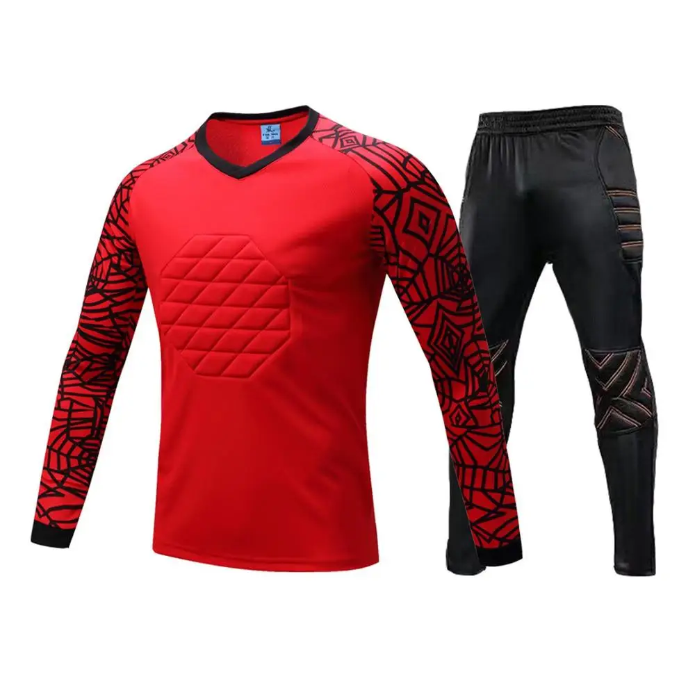 9 black Red set Профессиональный Вратарский Джерси Футбольная форма футбольный Хранитель Джерси Губка протектор привратник обучение вратаря рубашка - Цвет: 9 black Red set