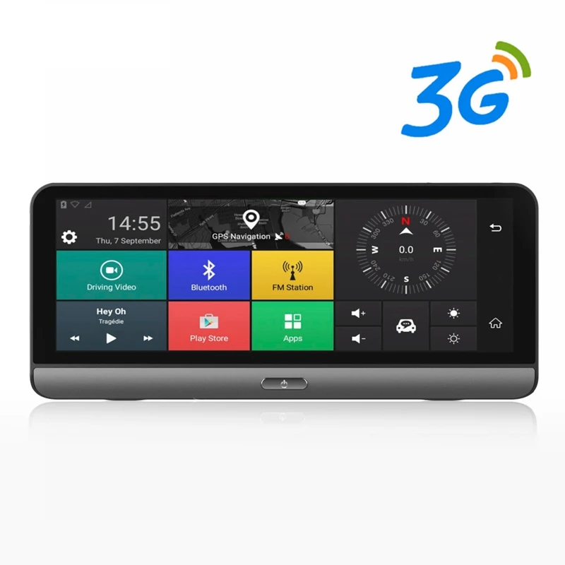 Автомобильный видеорегистратор TAVIN, 4G WIF, 8 дюймов, Android 5,1, видеорегистратор, gps, двойной объектив, камера, Bluetooth, FHD, 1080 P, wifi, видео регистратор, монитор - Название цвета: 3G