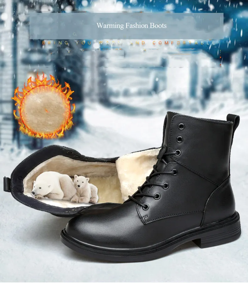 Большие размеры(35-50); Ботинки martin; Мужская обувь; Brock; модные рабочие кожаные Ботинки martin; сезон осень-зима; теплая Пара водонепроницаемых ботинок