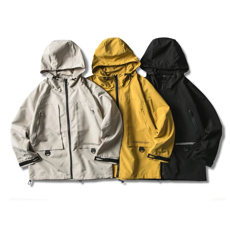 

Autumn Hooded Coat Men's 2019 New Style Irregular Pocket Tooling Jacket Men Trend Casual on Clothes