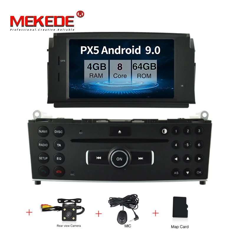 MEKEDE PX5 4+ 64G android 9,0 Автомобильная dvd-навигационная система плеер для Benz C200 C180 W204 2007-2010 автомобильный радиоприемник Мультимедиа Стерео 8 ядер - Цвет: PX5 camera