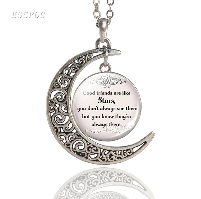 Hakuna Matata Verre Cabochon Croissant De Lune Collier Inspirant Citation Pendentif Africain Proverbe Bijoux Meilleurs Amis Cadeau Aliexpress