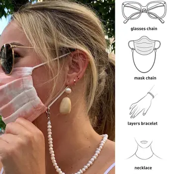 

Caraquet Trendy Pearl Glasses Chain Strap Nonslip Eyeglass Holder Cord Neck Chain Sunglass Chain for Women Fashion Jewelry Gift