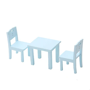 

1/12 Dollhouse Miniature Accessories Mini Wooden Table Chair Simulation Furniture Model Toys for Doll House Decoration