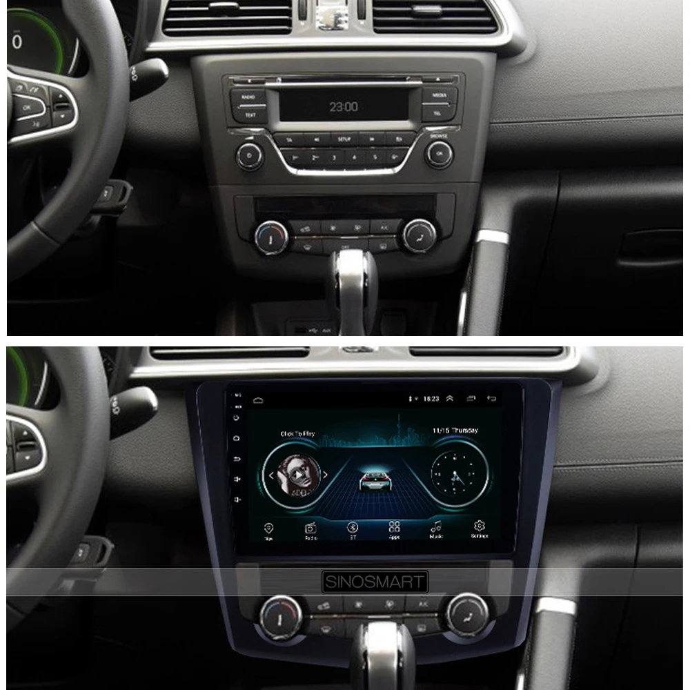 SINOSMART 2.5D ips/QLED 1G/2G автомобильный аудио gps-навигатор плеер для Renault Kadjar 32EQ DSP, 4G слот для sim-карты опционально