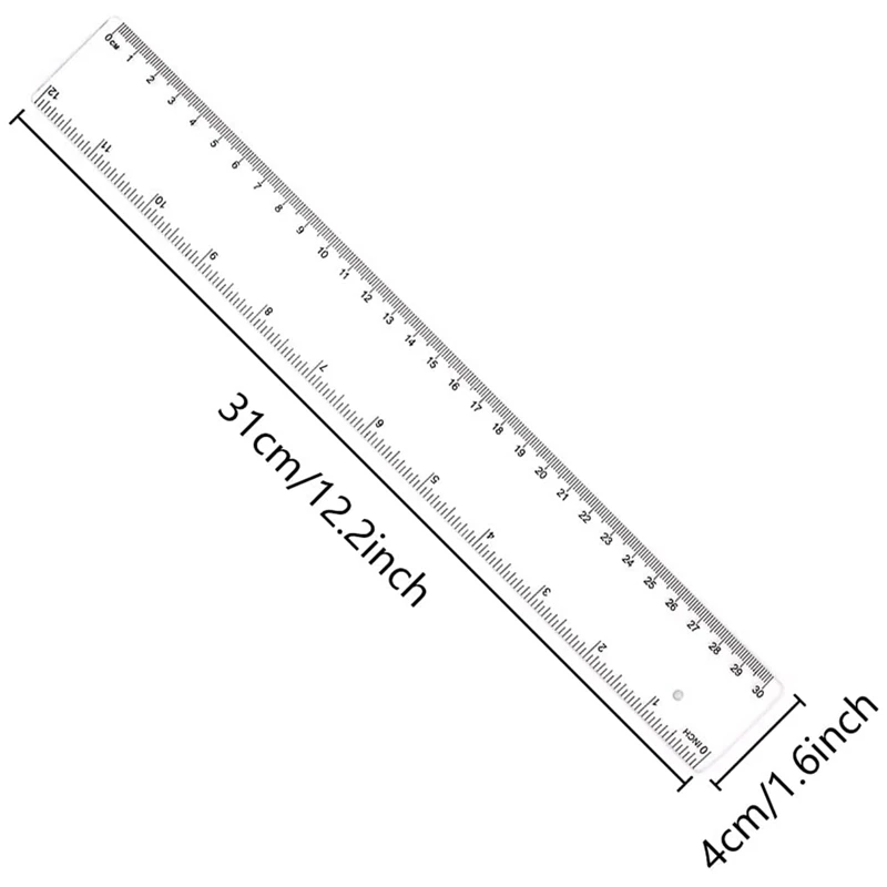 2 packs plastic ruler measuring tools suitable for schools offices with inches and metric transparent 12 inches tool parts aliexpress
