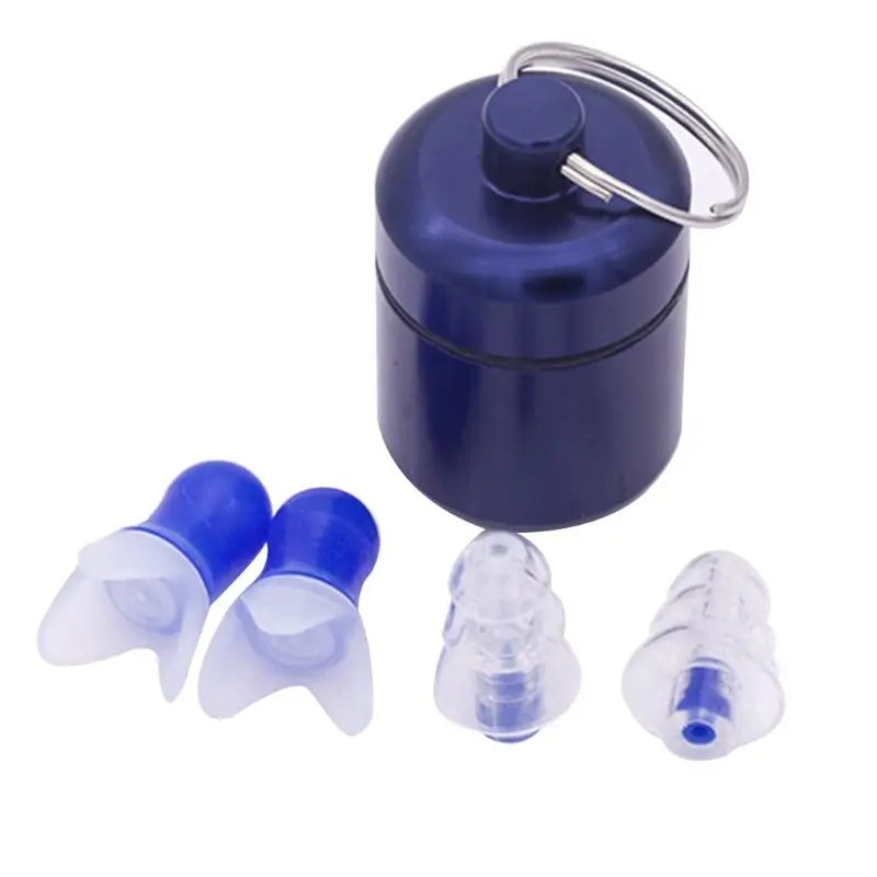 

1Set Soft Silicone Reusable Earplugs Noise Cancelling Ear Plugs with Aluminum Box Holder for Concerts Sleeping Bar DJ Sports