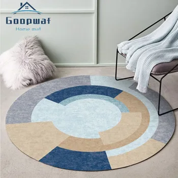 

Nordic Round Thick Carpet Simple Modern Bedroom Bedside Carpet Home Living Room Corridor Mat Non-slip Computer Chair Cushion
