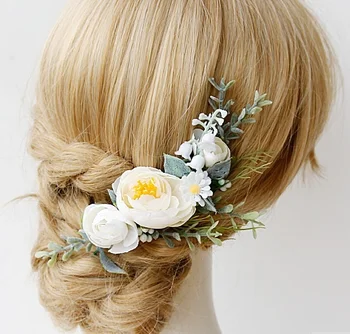 

AWAYTR New Fashion Flower Hair Comb Hair Clip Women Bridal Wedding Hair Accessories Handmade Headband Girls Head Wear Ornaments