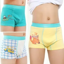 Новое поступление, детское нижнее белье для мальчиков милые шорты для малышей, трусы боксеры с рисунком лисы, Трусы в клетку с машинкой для От 2 до 12 лет, 3 предмета