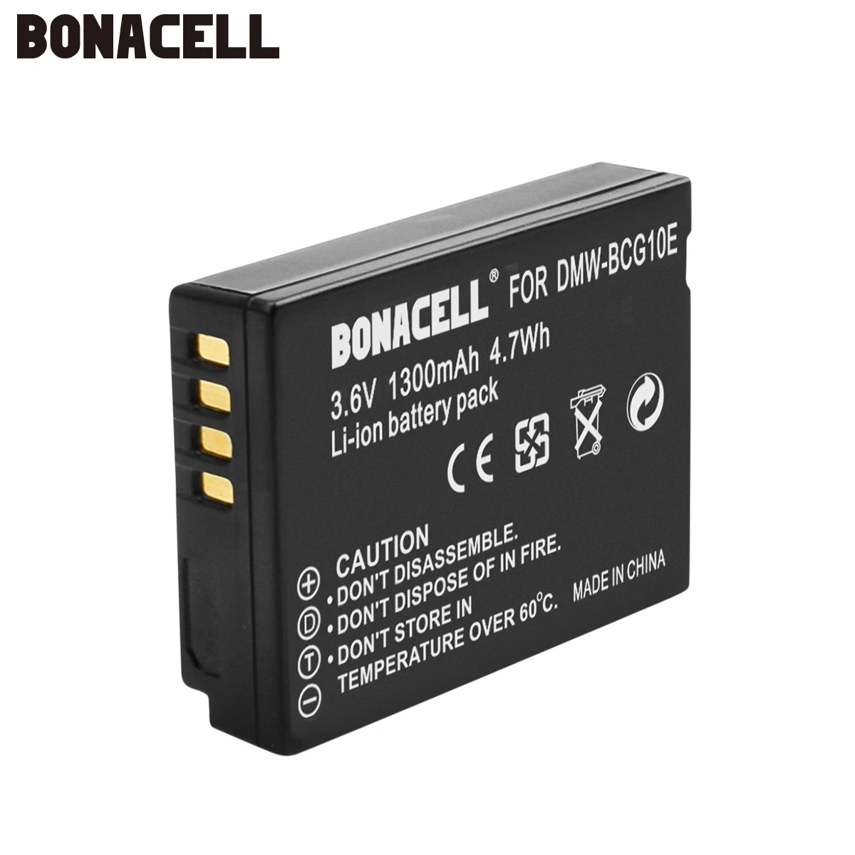 1 Pack Battery Bonacell 1300 мА/ч, DMW-BCG10 ДМВ BCG10 BCG10E Камера Батарея для цифрового фотоаппарата Panasonic Lumix DMC-3D1 DMC-TZ7 DMC-TZ8 DMC-TZ10 DMC-TZ18 L10 - Цвет: 1 Pack Battery