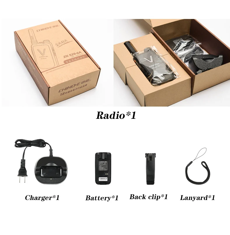 1PC Zhongnuo ZN520-6AHandheld портативная рация 5 Вт высокомощная UHF портативная двухсторонняя Портативная радиостанция для радиолюбителя HF приемопередатчик - Цвет: 1PC