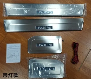 

For Mitsubishi Pajero V73 V93 V97 2003-2019 stainless steel LED Scuff Plate/Door Sill Scuff Plate Welcome Pedal Car styling