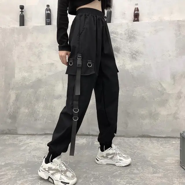 Punk Cargo Pants Women Joggers Hiphop 